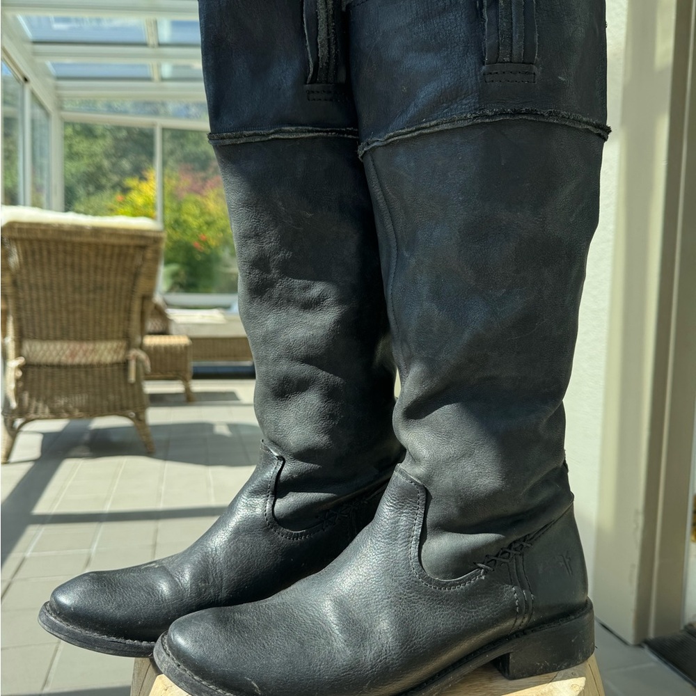FRYE AND CO. Charcoal Leather Fashion Boots